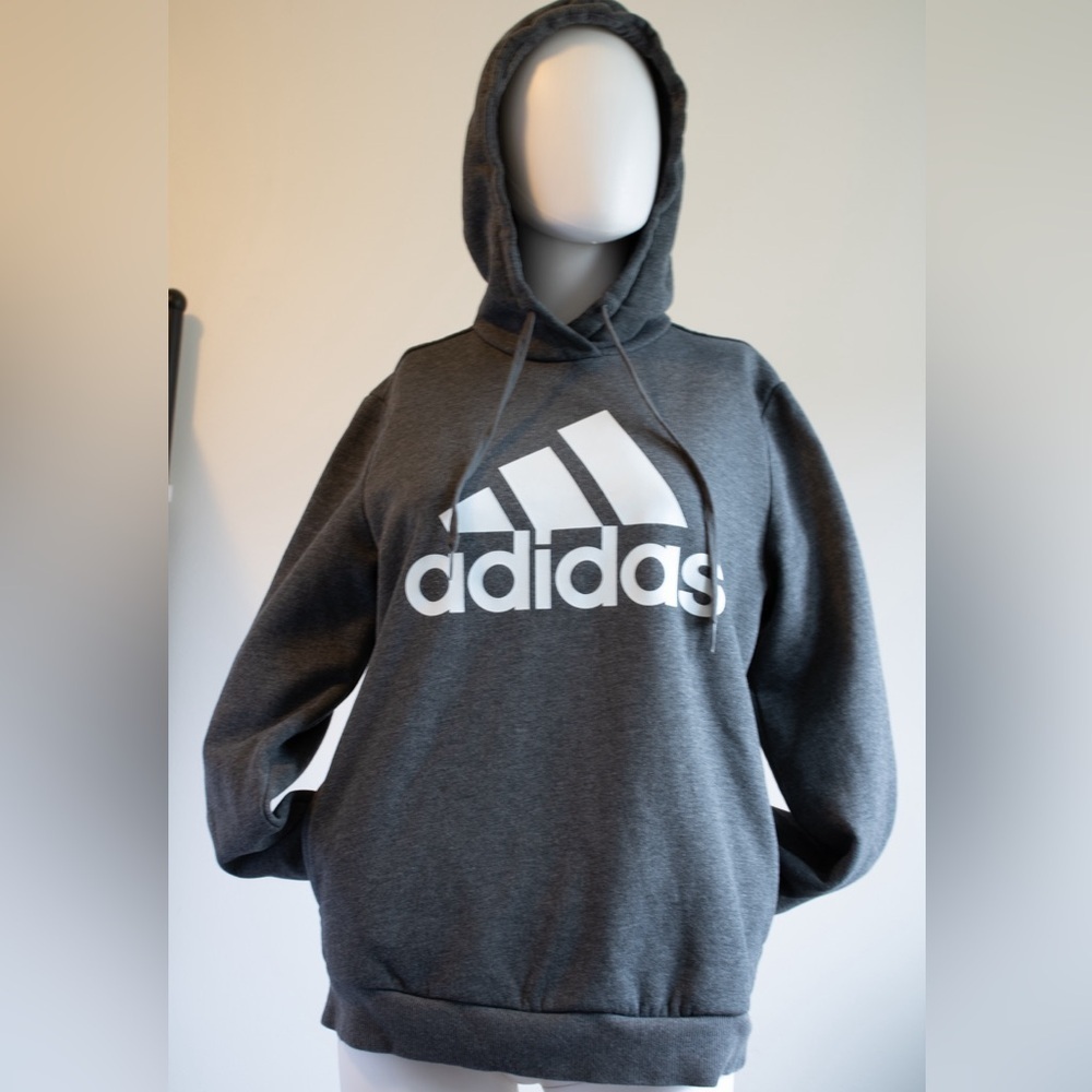 Adidas Women's Gray Cotton Blend Pullover Hoodie Size Medium